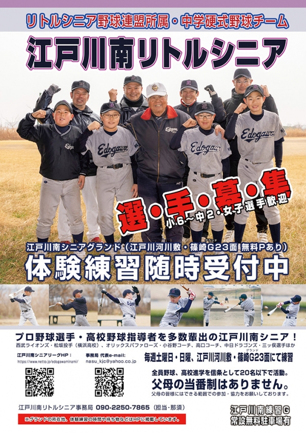 江戸川南リトルシニアの公式掲載画像